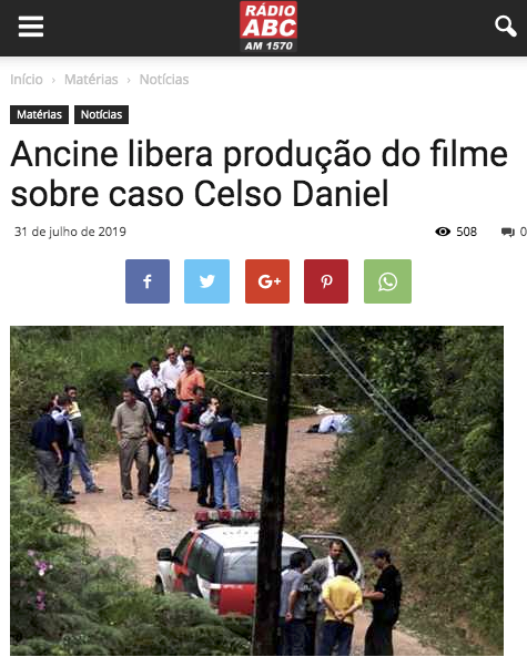 Ancine libera producao do filme sobre caso Celso Daniel
