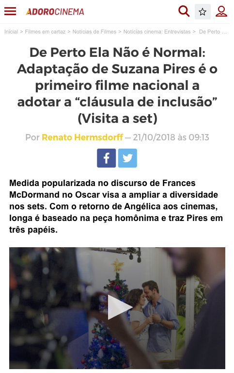 De Perto Ela Não é Normal: Primeiro filme nacional a adotar a "cláusula de inclusão"