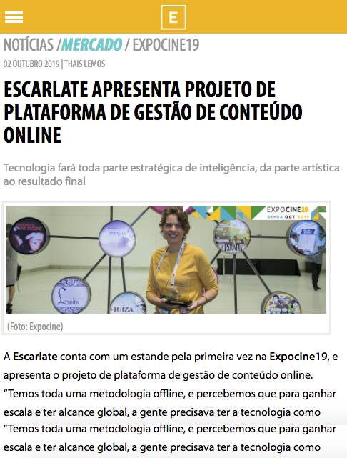 Escarlate apresenta projeto de plataforma de gestão de conteúdo online