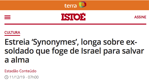 Nadav Lapid e a metáfora de Synonymes